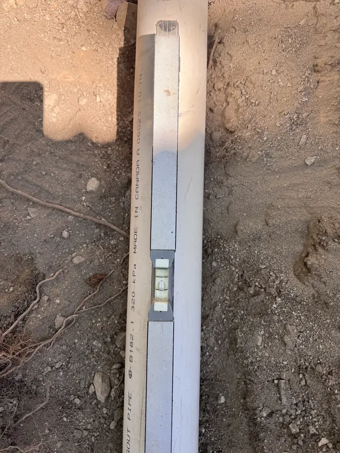 New wastewater line being set to grade